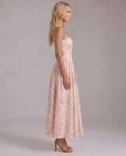 Cielle Floral Midi Dress Peach Blossom view 3