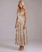 Cielle Floral Midi Dress Rose Garden view 2
