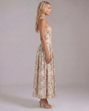 Cielle Floral Midi Dress Rose Garden view 3