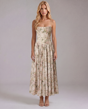 Cielle Floral Midi Dress Rose Garden view 1