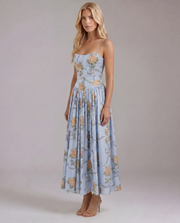 Cielle Floral Midi Dress Vintage Blue view 2
