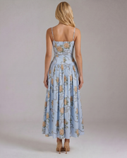 Cielle Floral Midi Dress Vintage Blue view 4