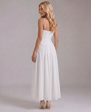 Cielle Eyelet Embroidered Midi Dress White view 4