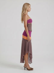 Cleo Skirt Set Mauve & Orange view 4