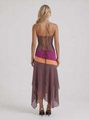 Cleo Skirt Set Mauve & Orange view 5