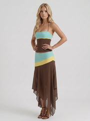 Cleo Skirt Set Mocha & Mint view 3
