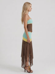 Cleo Skirt Set Mocha & Mint view 4
