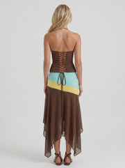 Cleo Skirt Set Mocha & Mint view 5