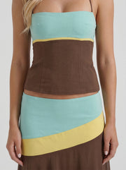 Cleo Skirt Set Mocha & Mint view 6