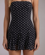 Coco Polka Dot Mini Dress Black & White view 5