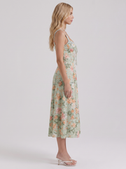 Cosette Floral Midi Dress Green view 4