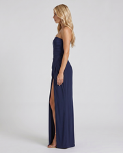 Cyrana Ruched Maxi Dress Navy view 3