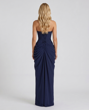 Cyrana Ruched Maxi Dress Navy view 4