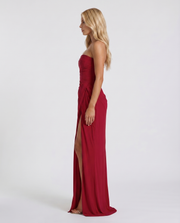 Cyrana Ruched Maxi Dress Red view 3