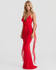 Daniela Slip Maxi Dress Red view 3