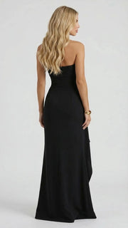 Diana Ruched Maxi Dress Black view 3