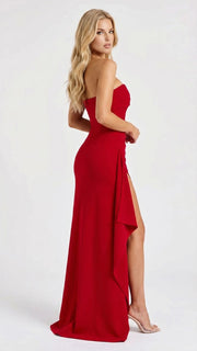 Diana Ruched Maxi Dress Red view 3
