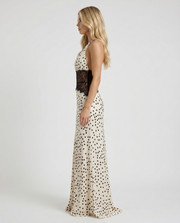 Dina Lace Maxi Dress White Polka Dot view 3