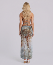 Diva Halter Cutout Maxi Dress Grey view 2