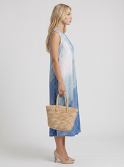Elara Printed Midi Dress Blue view 4