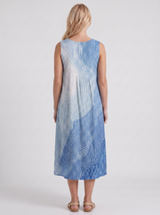 Elara Printed Midi Dress Blue view 5