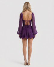 Elda Ruffle Mini Dress Purple view 5