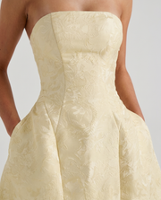 Eleonora Bow Mini Dress Lemon view 5