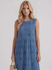 Elin Embroidered Midi Dress Blue view 2