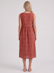 Elin Embroidered Midi Dress Red view 5