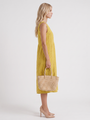 Elin Embroidered Midi Dress Yellow view 4