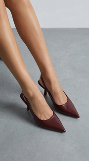 Elizabeth Pointed Toe Slingback Heel Sandals Burgundy view 2