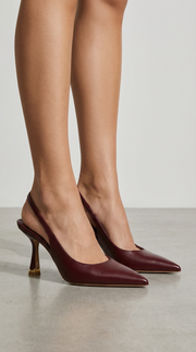 Elizabeth Pointed Toe Slingback Heel Sandals Burgundy view 3