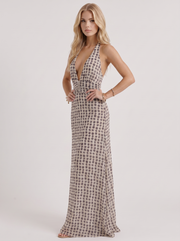 Ellery Polka Dot Chiffon Puff Sleeve Maxi Dress Cream view 3
