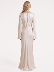 Elodie Satin Maxi Dress Ivory view 5