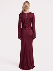 Elodie Satin Maxi Dress Red view 5