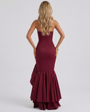 Eloise Ruffle Maxi Dress Burgundy view 5