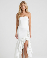 Eloise Ruffle Maxi Dress Ivory view 2