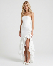 Eloise Ruffle Maxi Dress Ivory view 3