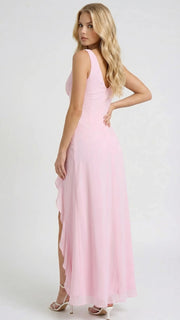 Emily Ruffle Maxi Dress Pink view 4