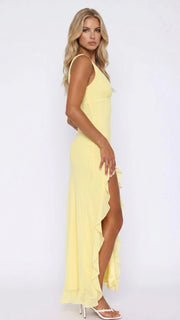 Emily Ruffle Maxi Dress Yellow view 2