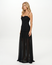 Esmaralda Ruched Strapless Maxi Dress Black view 2