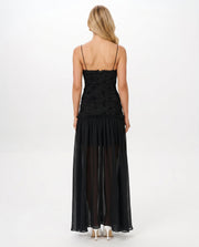 Esmaralda Ruched Strapless Maxi Dress Black view 3