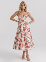 Estelle Sweetheart Corset Midi Dress Floral view 3