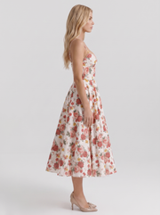 Estelle Sweetheart Corset Midi Dress Floral view 4