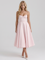 Estelle Sweetheart Corset Midi Dress Pink view 1