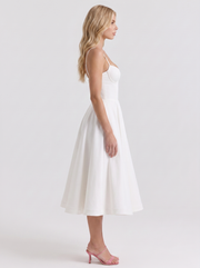 Estelle Sweetheart Corset Midi Dress White view 4