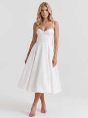 Estelle Sweetheart Corset Midi Dress White view 1