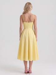 Estelle Sweetheart Corset Midi Dress Yellow view 5