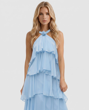 Felicia Tiered Maxi Dress Light Blue view 2