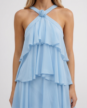Felicia Tiered Maxi Dress Light Blue view 6